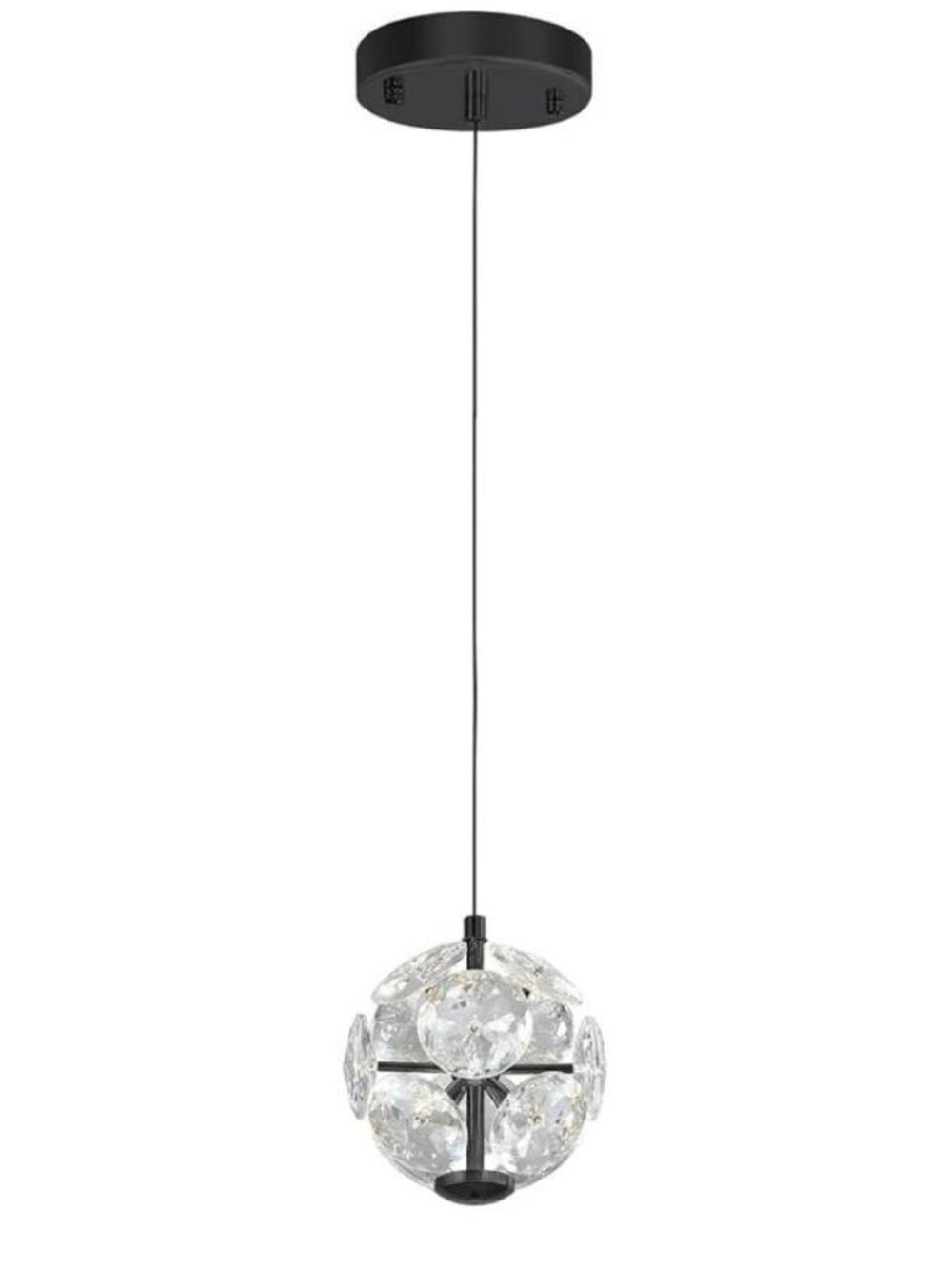 NEW! Crystal Globe Pendant Light, Kitchen Island Chandelier, Black